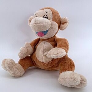 Nuby Luv n Care Tickle Toes 9" Monkey Plush Stuffed Animal Brown Baby Toy- Works